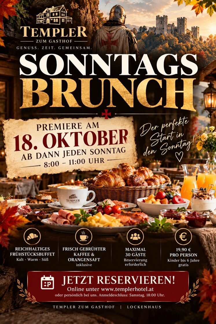 Sonntagsbrunch – Premiere am 18. Oktober 2026, 19,90 € pro Person